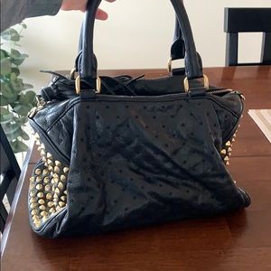 Black Leather & Gold Stud Rebecca Minkoff Handbag